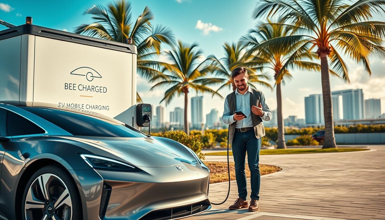 How do I sign up for on-demand EV charging membership in South Florida?