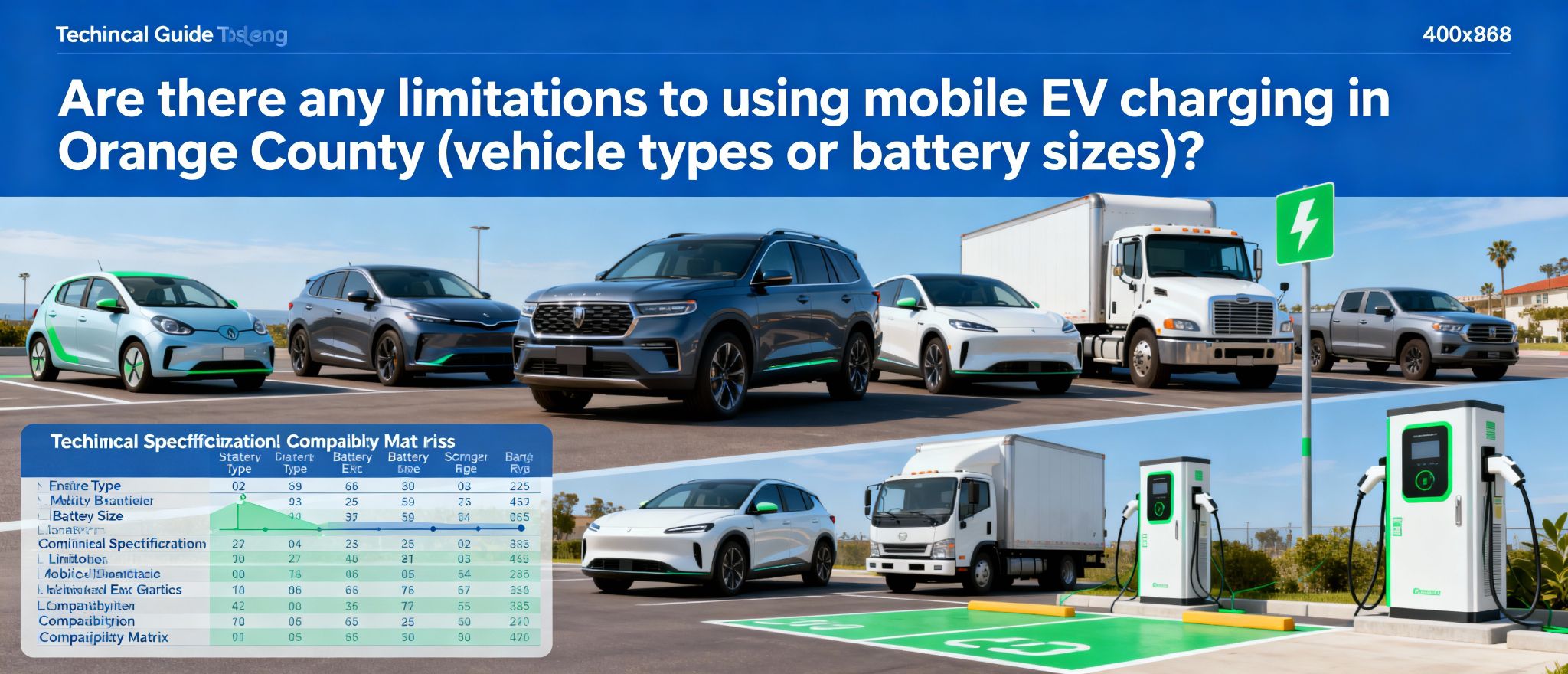 Are There Any Limitations to Using Mobile EV Charging in Orange County (Vehicle Types or Battery Sizes)