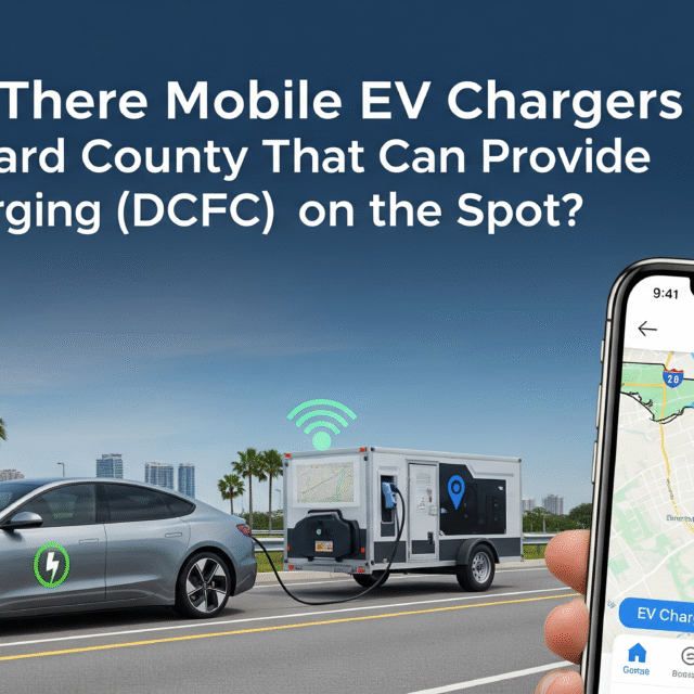 Are There Mobile EV Chargers in Broward County That Can Provide Fast Charging (DCFC) on the Spot