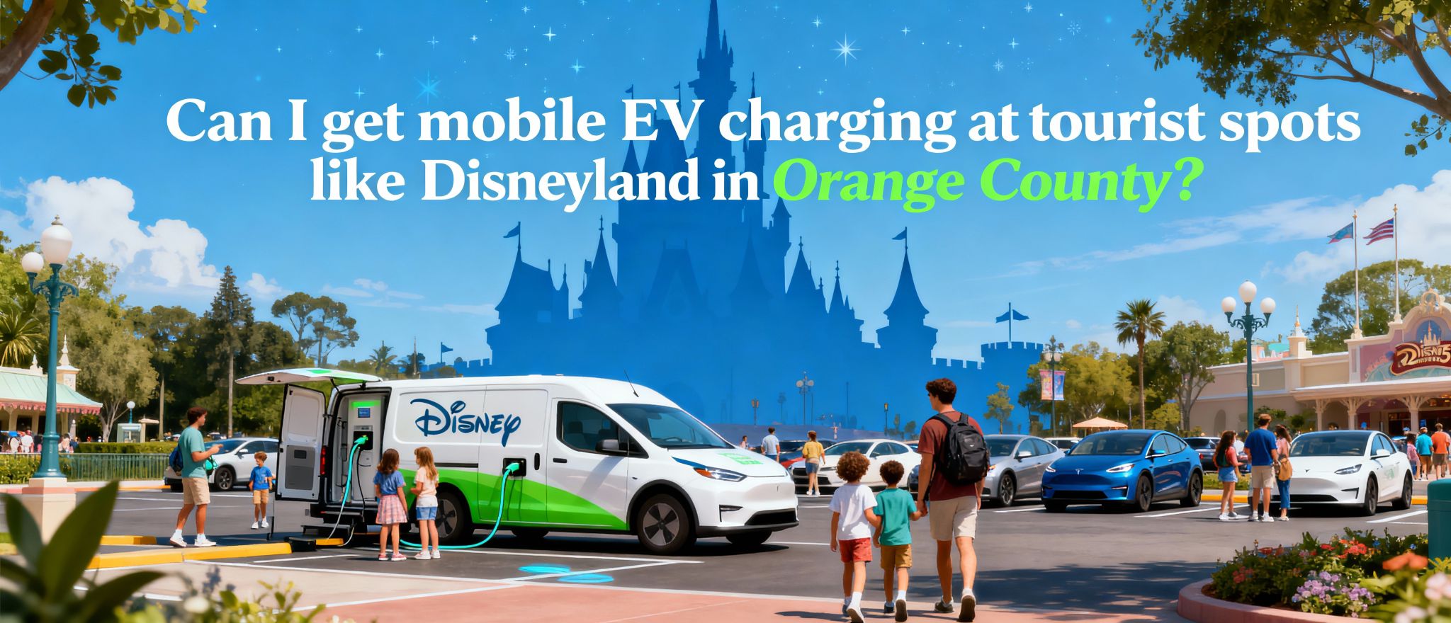 Can I Get Mobile EV Charging at Tourist Spots Like Disneyland in Orange County