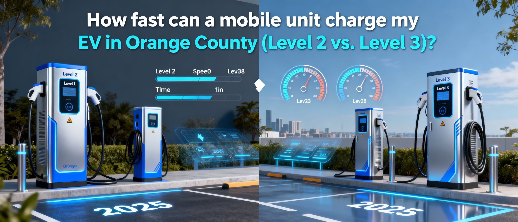 How Fast Can a Mobile Unit Charge My EV in Orange County Level 2 vs. Level 3