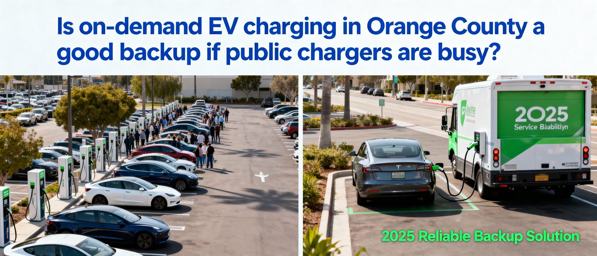 Is On-Demand EV Charging in Orange County a Good Backup if Public Chargers Are Busy?