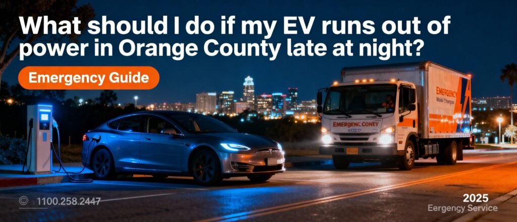 What Should I Do If My EV Runs Out of Power in Orange County Late at Night